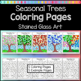 Seasonal Trees Stained Glass Coloring Pages