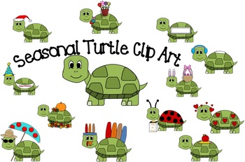 Preview of Seasonal Turtle Clip Art