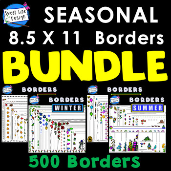 Preview of Seasonal Ultra-Thin Borders (8.5x11) BUNDLE - Google Slides & Powerpoint