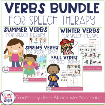 Preview of Seasonal Verbs Speech Therapy Bundle!