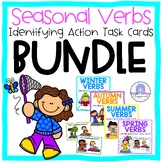 Seasonal Verbs Task Cards BUNDLE - 64 Task Cards Total!