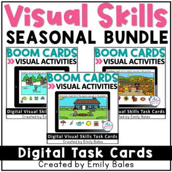 Preview of Seasonal Visual Perception BOOM Cards™ Activities Bundle