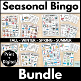 Seasonal Vocabulary Print & Digital Bingo Bundle for Fall 