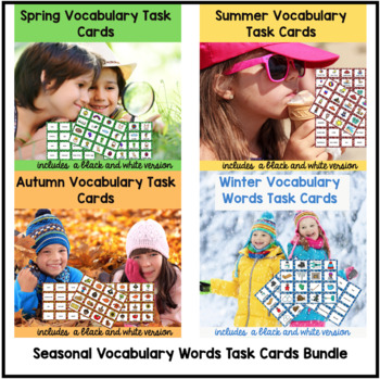 Seasonal Vocabulary Words Bundle by Diamond Mom | TPT