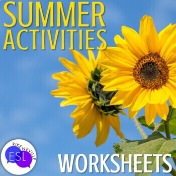 summer vocabulary worksheets for adult esl by rike neville tpt