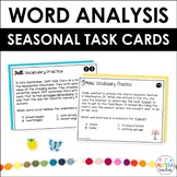Seasonal Word Analysis Skills Task Cards Bundle