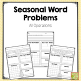 Seasonal Word Problems Bundle: Addition, Subtraction, Mult