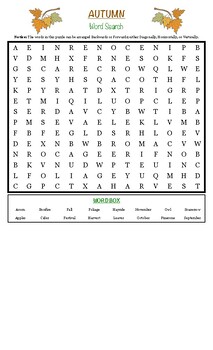 Preview of Seasonal Word Searches (ASL & English)