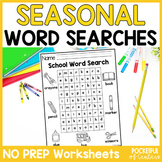 Seasonal Word Searches - Holiday Word Searches - Spring Wo