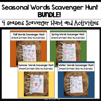 Preview of Seasonal Words Scavenger Hunt BUNDLE