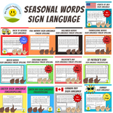 Seasonal Sign Language Alphabet Worksheets Yearlong  Bundl