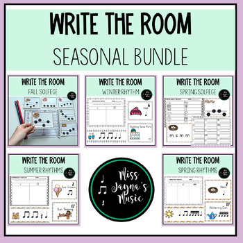 Preview of Seasonal Write the Room Rhythm and Solfege Bundle