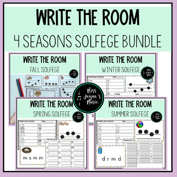 Preview of Seasonal Write the Room Solfege Bundle