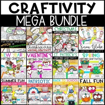 Preview of Seasonal Writing Craft Bundle - Creative Writing Craftivity Bundle