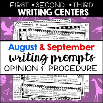 Seasonal Writing Prompts: Opinions and Procedures (Aug & Sept) | TPT