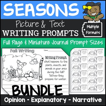 Preview of Seasonal Writing Prompts with Pictures | Spring Picture Writing Prompts Included