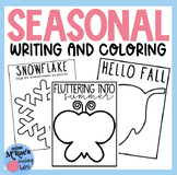 Seasonal Writing and Colouring Pages | No Prep Activities 