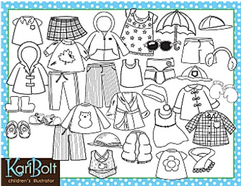 Seasonal and Everyday Clothes Clip Art by Kari Bolt Clip Art