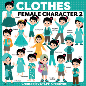 Seasonal and Everyday Clothes ClipArt {Sylph Female Character 2}