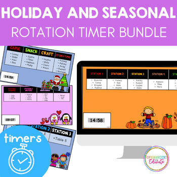 Preview of Seasonal and Holiday Center Rotation Slides with Timer BUNDLE