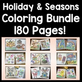Seasonal and Holiday Coloring Pages Bundle {180 Coloring S