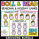 Roll and Read Fluency Practice Games Seasonal and Holiday Bundle