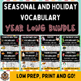 Seasonal and Holiday Vocabulary BUNDLE Flashcards Word Wal