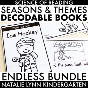 Preview of Seasonal and Thematic Decodable Readers ENDLESS Bundle | Science of Reading Book