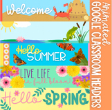 Seasonal spring and summer Google Classroom animated heade