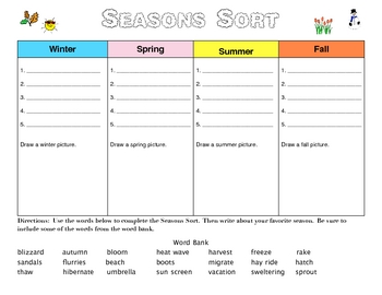 Preview of Seasons