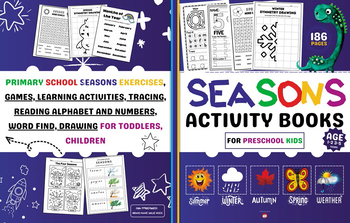 Preview of Seasons Activity Books for Preschool Kids, Summer, Spring, Autumn...!