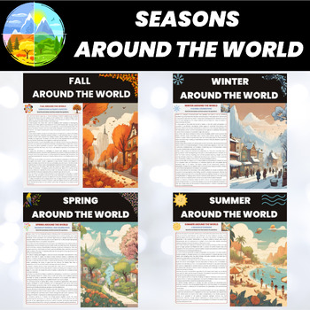 Preview of Seasons Around the World Reading Comprehension Bundle Global Seasonal Traditions
