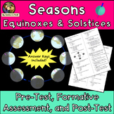 Seasons Assessment Test Questions with Equinoxes, Solstice