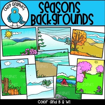 Preview of Seasons Background Scenes Clip Art - Chirp Graphics