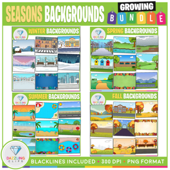 Preview of Seasons Backgrounds Clip Art GROWING BUNDLE!