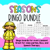 Seasons Bingo Game BUNDLE | Vocabulary Words | Language Ar