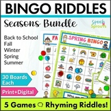 Seasons Bingo Riddles Games Bundle Speech ESL ELL - Speech