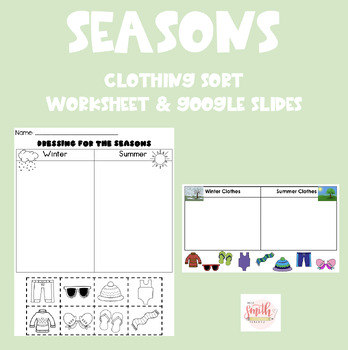 Dress the Weather and Season Life Skills Special Ed Spring Summer Clothes  Sort