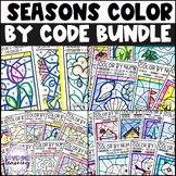 Seasons Color by Code Bundle - Seasons Color by Number - S