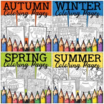Preview of Seasons Coloring Pages Bundle