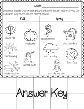 Seasons Cut and Paste Sort by Jennifer Fancher | TpT