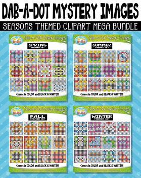 Preview of Seasons Dab-A-Dot Mystery Images Clipart Mega Bundle