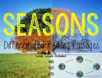 Preview of Seasons {Differentiated Close Reading Passages & Questions}