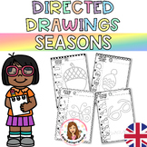 Seasons Directed Drawing. Bundle. Autumn Winter Spring Sum