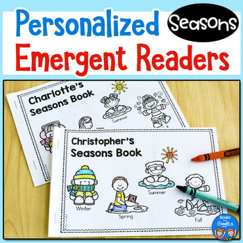 Preview of Seasons Emergent Readers - Personalized Name Books FREEBIE