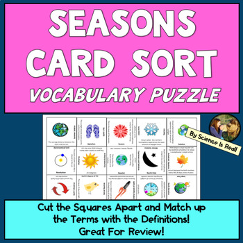 Preview of Seasons, Equinoxes, & Solstices Card Sort Activity