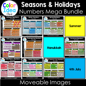 Preview of Seasons & Holidays Numbers Mega Bundle - Moveable Images