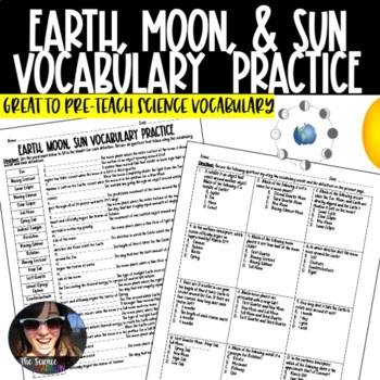 Preview of Seasons | Lunar Cycle | Ocean Tides Vocabulary Activity | Handouts