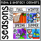 Seasons Math and Literacy Centers BUNDLE for Preschool, Pre-K, & Kindergarten