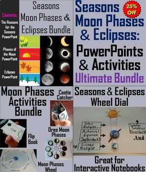 Preview of Seasons, Eclipses, & Moon Phases Activities PP Bundle (Total Solar Eclipse 2024)